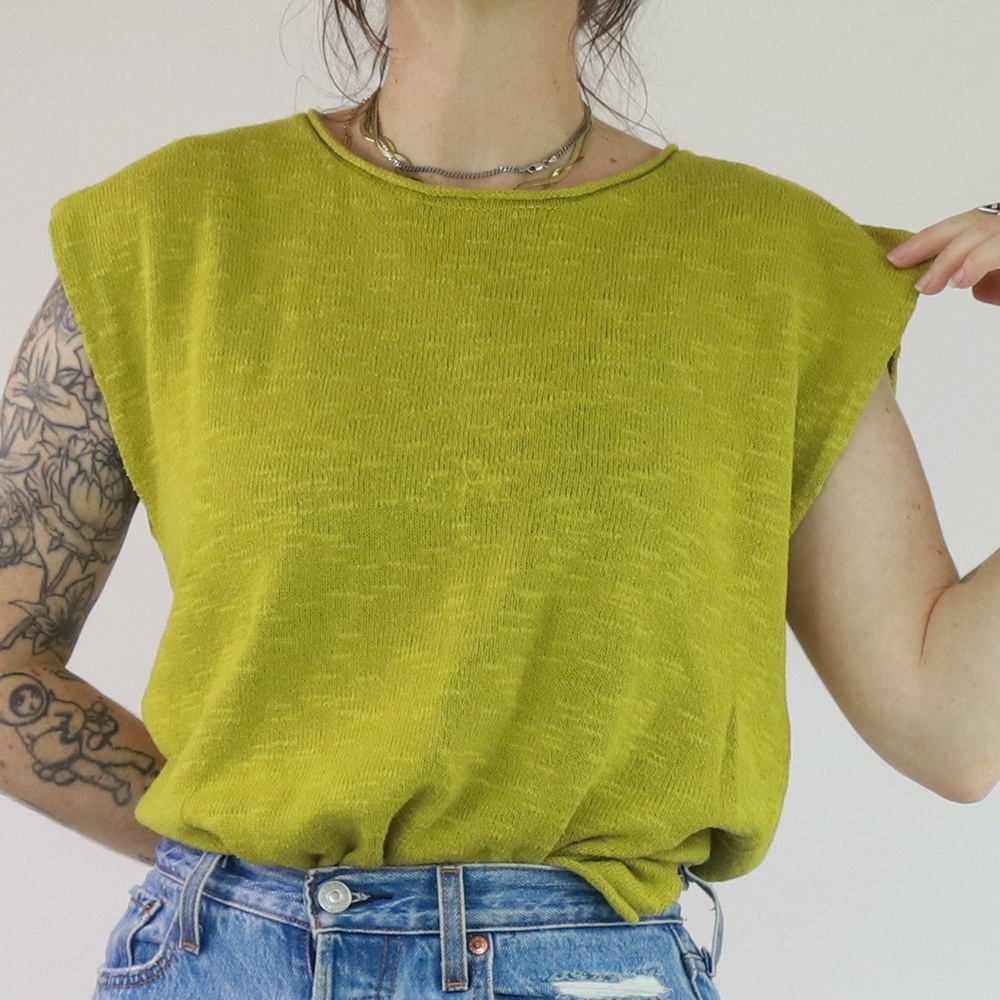 Gudrun Sjoden - Green Sleeveless Knit Top - Size Small